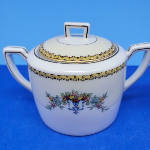 Noritake "M" Modjeska Creamer And Sugar Bowl With Matching Lid VGC c. 1920-1930s - Picture 2 of 16